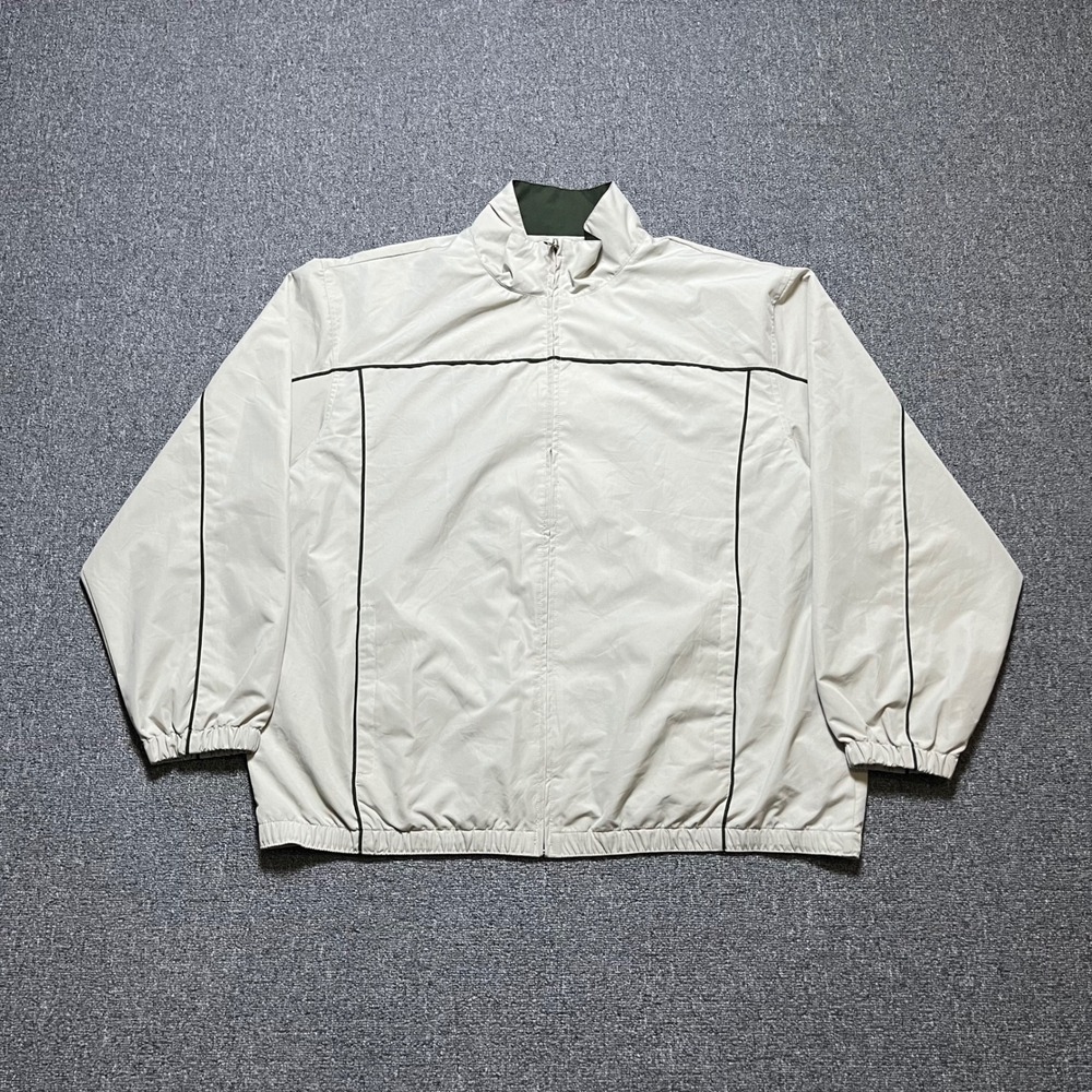 Ashford Sport Windbreaker Jacket XXL Tan Full Zip Lined Track Jacket Mens